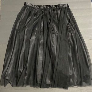 New MARINA Lord & Taylor Black Tulle Midi Skirt M